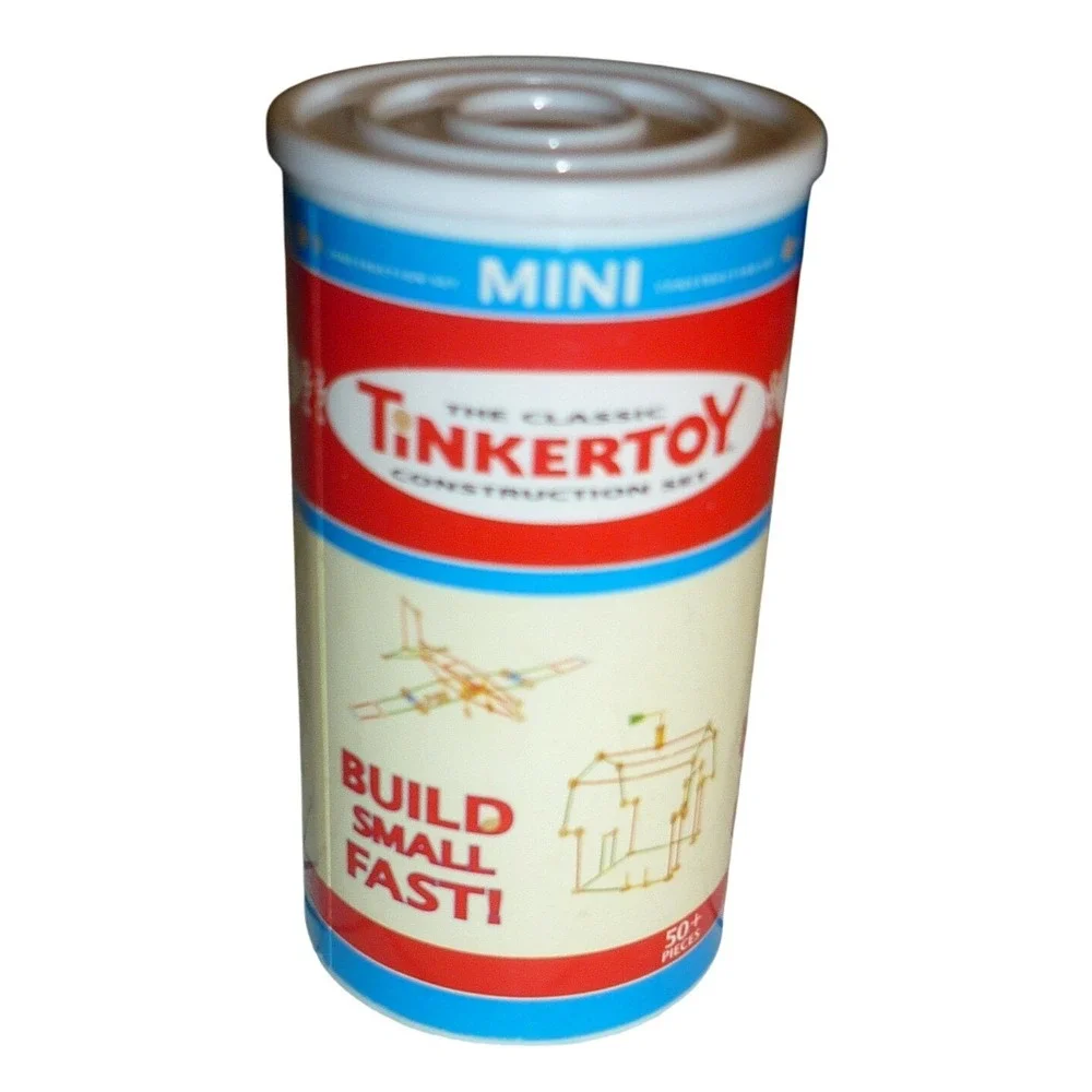 Vintage Tinkertoy Mini Construction Set 50+ Pieces Building Toy‎ Travel Size
